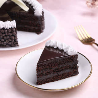 Sliced View of Choco Chip Cake