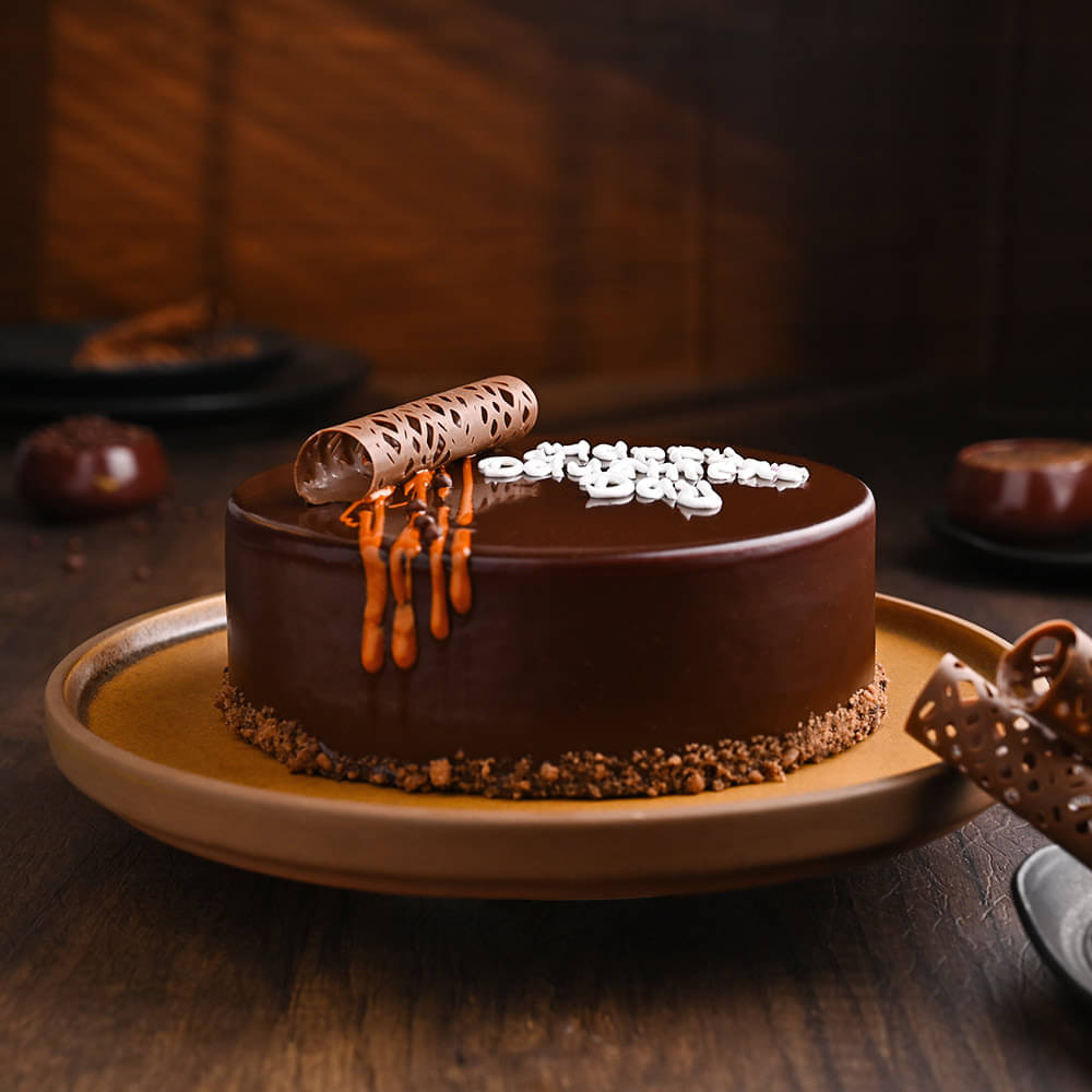 Side View of Rich Truffle Cake For Daughters Day