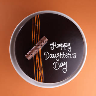 Side View of Rich Truffle Cake For Daughters Day