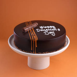 Front View of Rich Truffle Cake For Daughters Day
