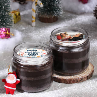 Side View of Choco New Year Jar Cakes Side View of Choco New Year Jar Cakes