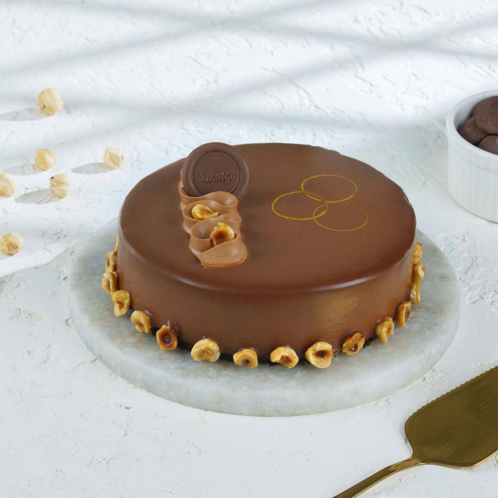 Top View of Nutella Hazelnut Cake