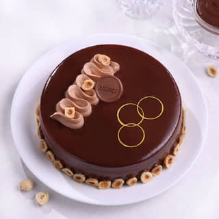 Top View of Nutella Hazelnut Cake