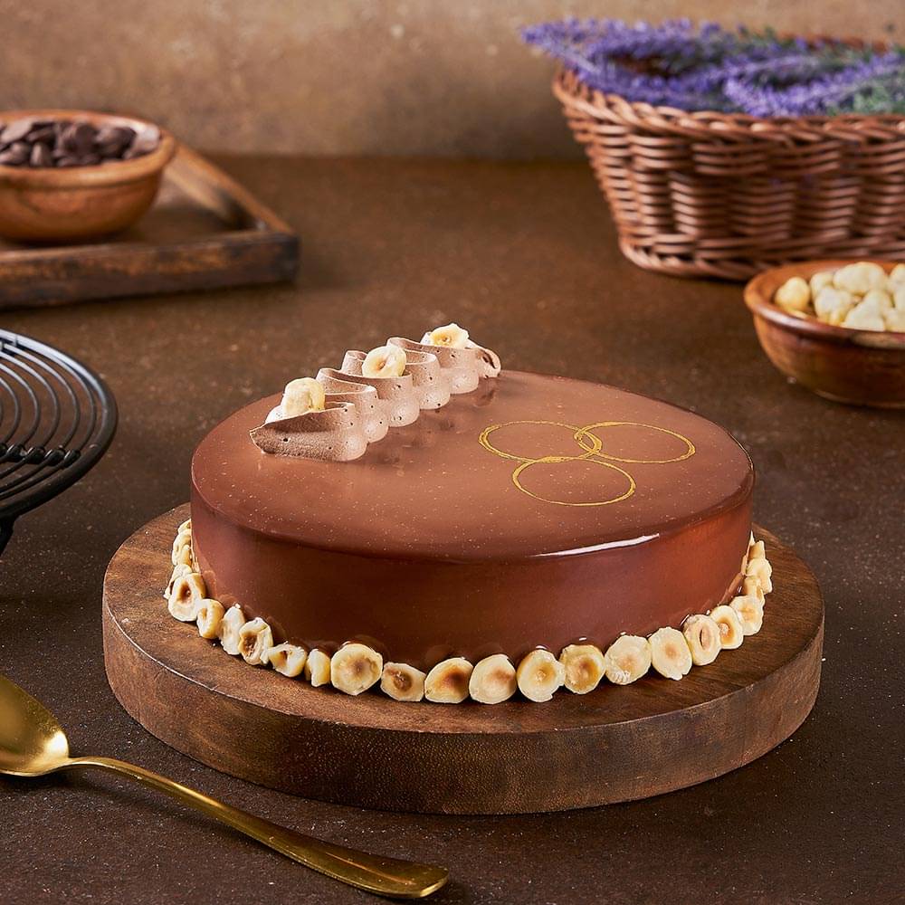 Side View of Nutella Hazelnut Cake