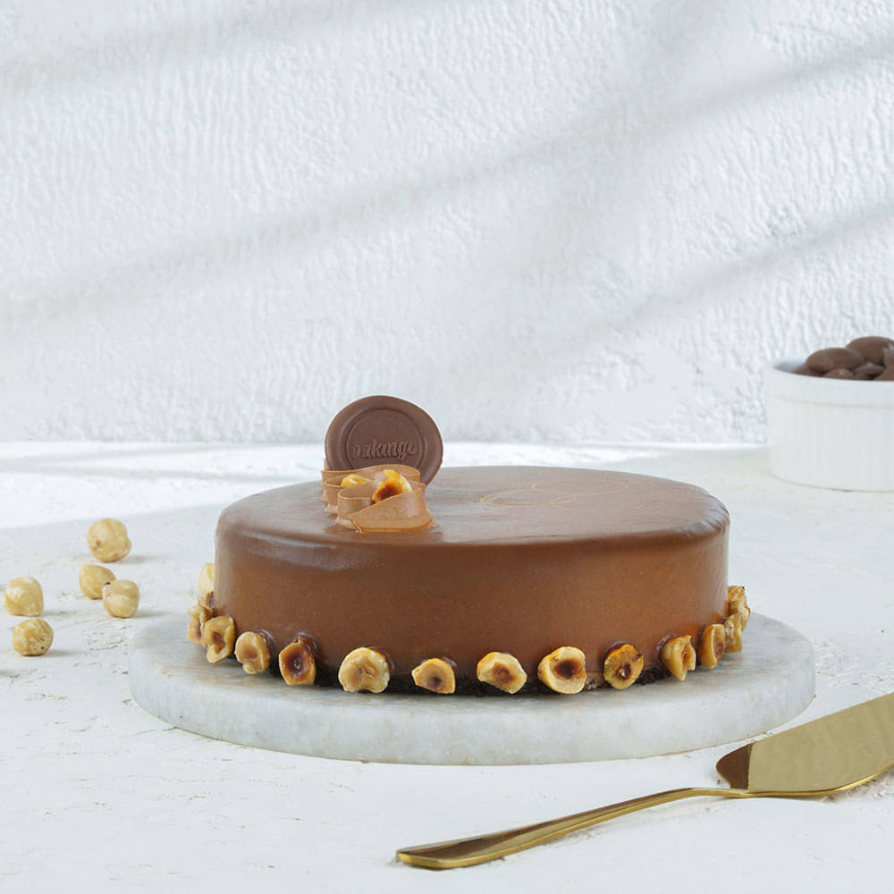 Side View of Nutella Hazelnut Cake