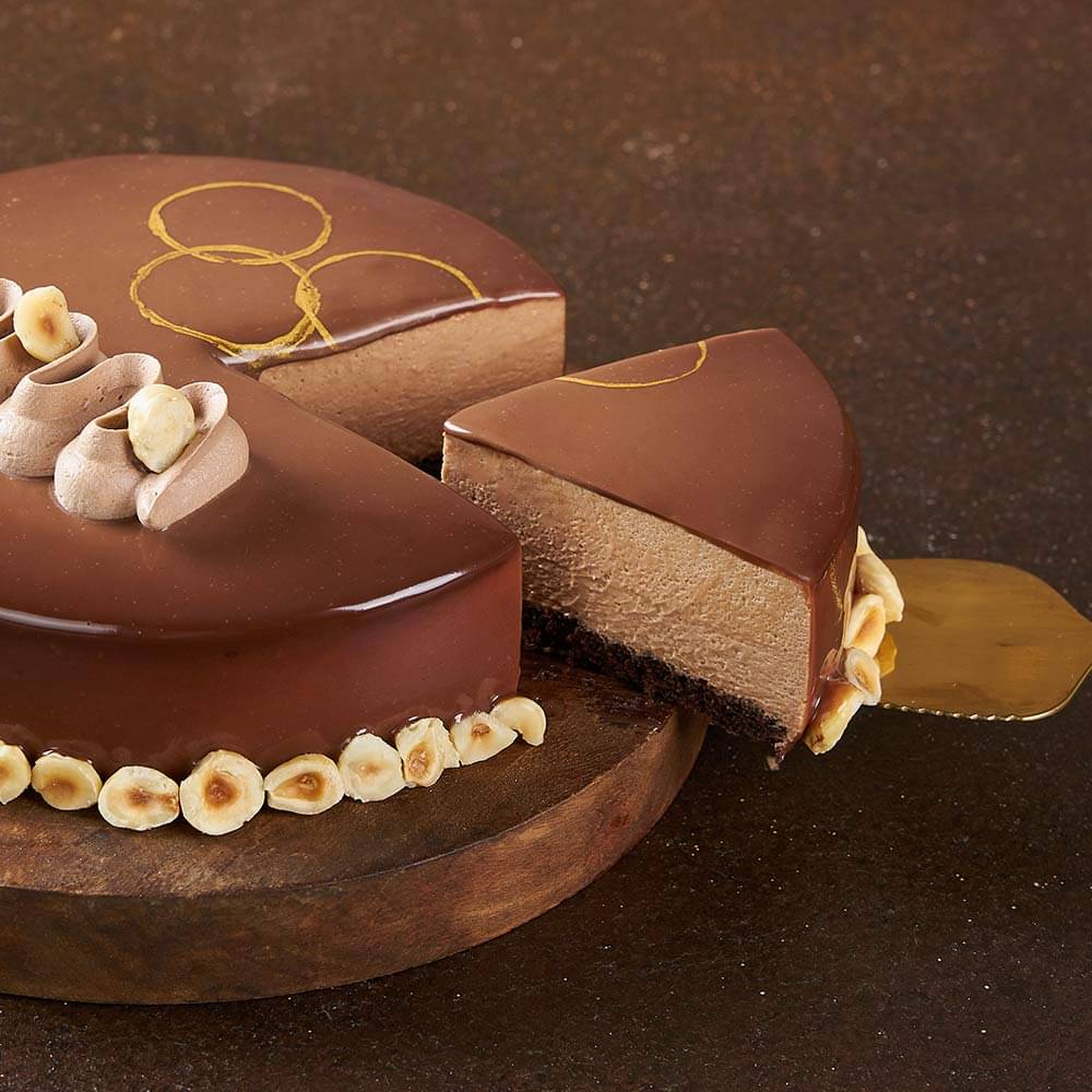 Sliced View of Nutella Hazelnut Cake