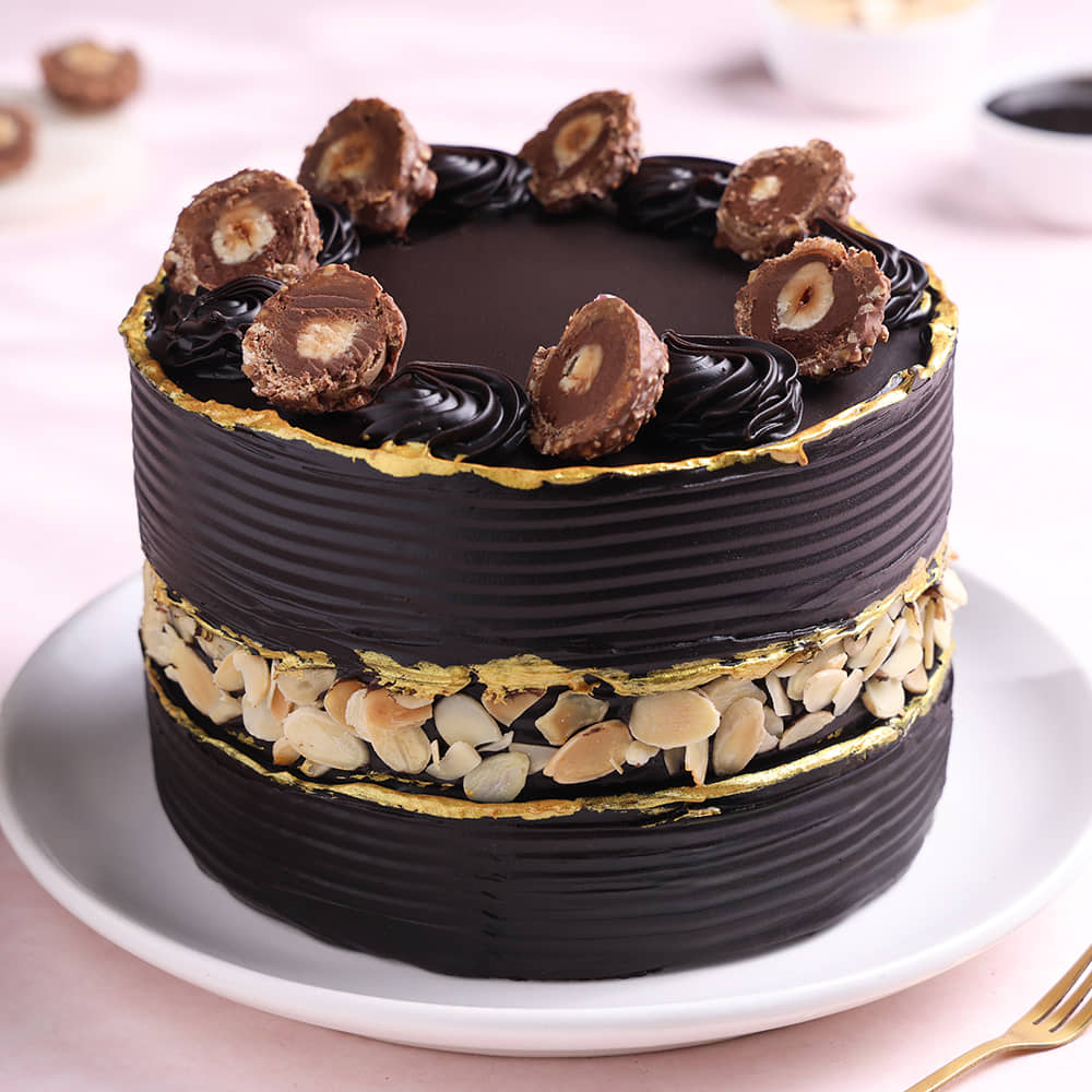 Top View: Choco Ferrero Rocher Cake