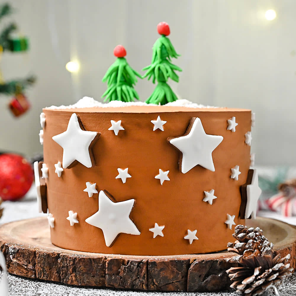 Choco Star Christmas Cake