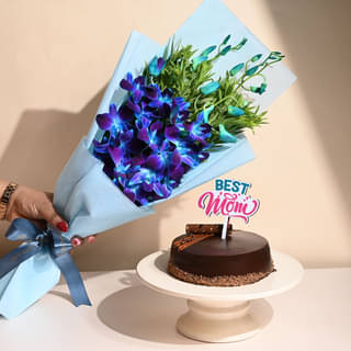 Choco Truffle Cake N Orchids Mothers Day Combo