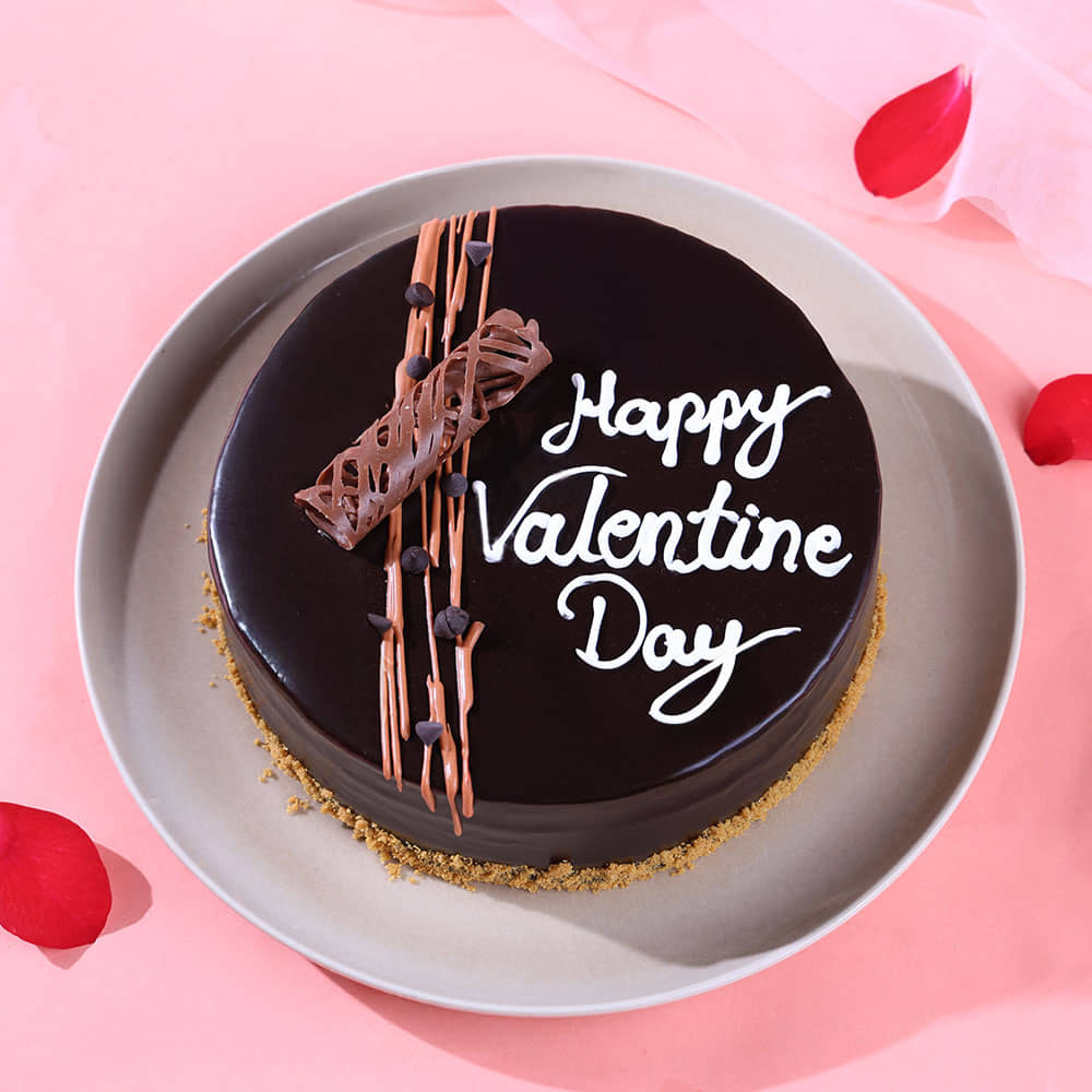 Choco Truffle Glazed Valentine Cake