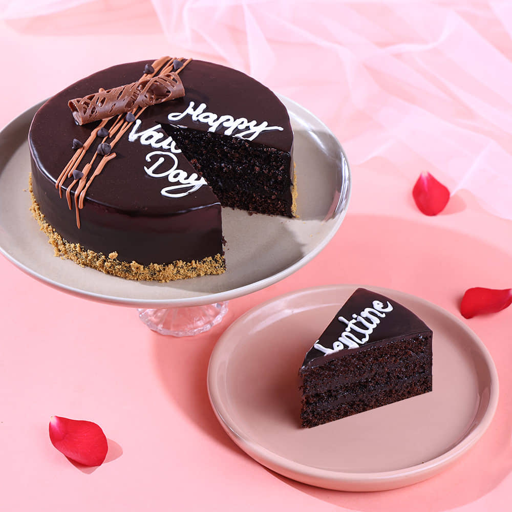 Choco Truffle Glazed Valentine Cake