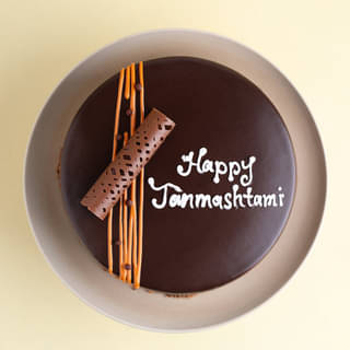 Side View of Choco Truffle Janmashtami Cake