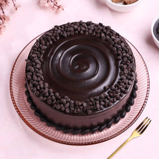 Top View of Choco Chip Truffle Cake Top View of Choco Chip Truffle Cake
