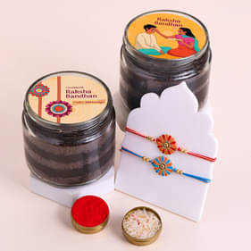 Rakhis With Chocolate Jar Cakes
