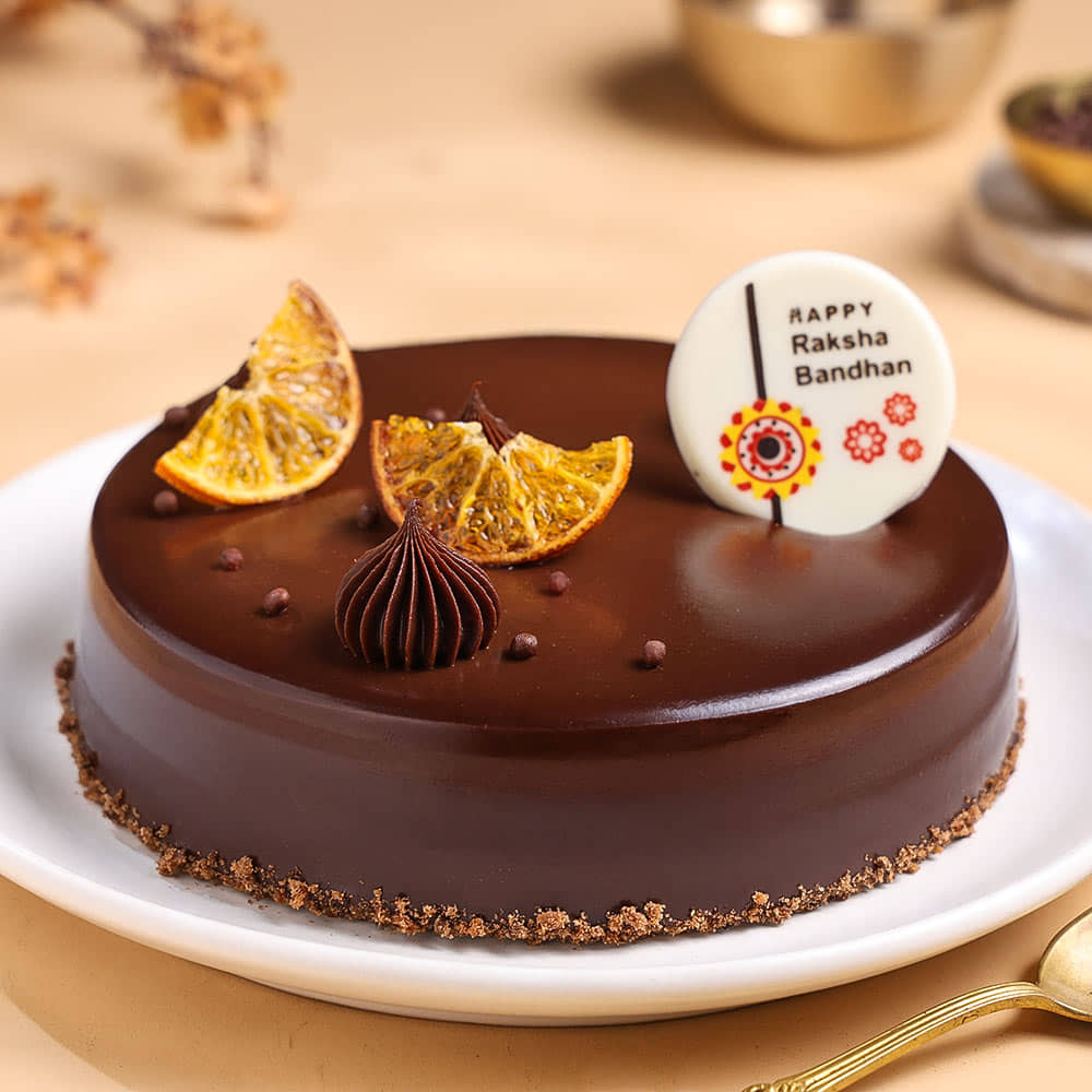 Chocolate N Orange Raksha Bandhan Cake Chocolate N Orange Raksha Bandhan Cake