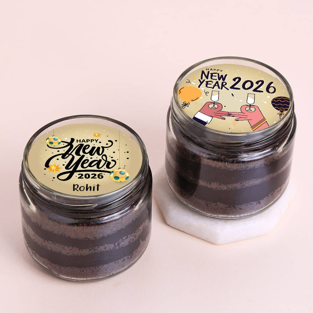 Chocolate New Year Photo Jar Cakes Chocolate New Year Photo Jar Cakes