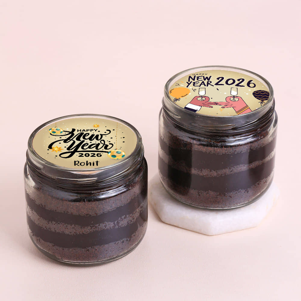Chocolate New Year Photo Jar Cakes
