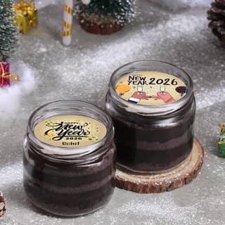 Chocolate New Year Photo Jar Cakes Chocolate New Year Photo Jar Cakes