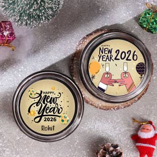 Top view of Chocolate New Year Photo Jar Cakes Top view of Chocolate New Year Photo Jar Cakes