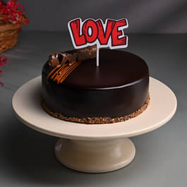 Chocolate Truffle Cake With Love Topper Chocolate Truffle Cake With Love Topper