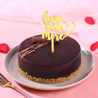 Valentine Chocolate Truffle Cake With Love Topper