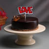 Top View Valentine Chocolate Truffle Cake 