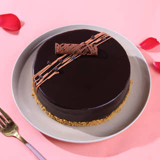 Top View of Chocolate Truffle Cake 