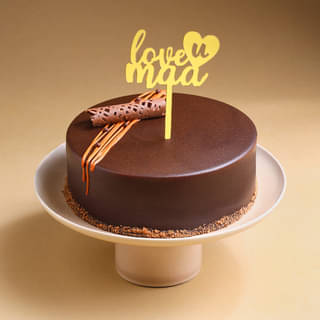 Top View of Chocolate Truffle Cake for Mom's Special Day