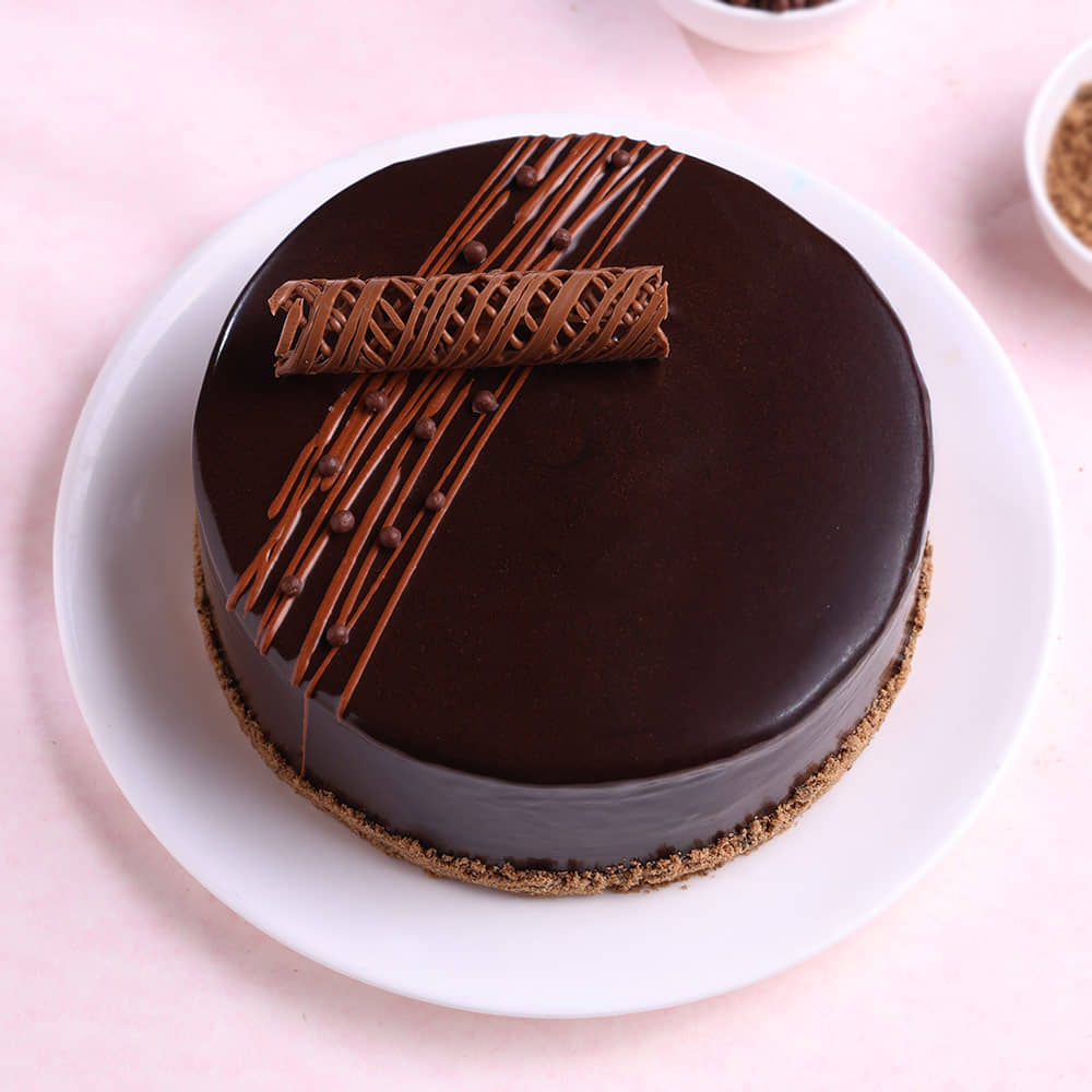 Top View of Love You Maa Choco Truffle Cake