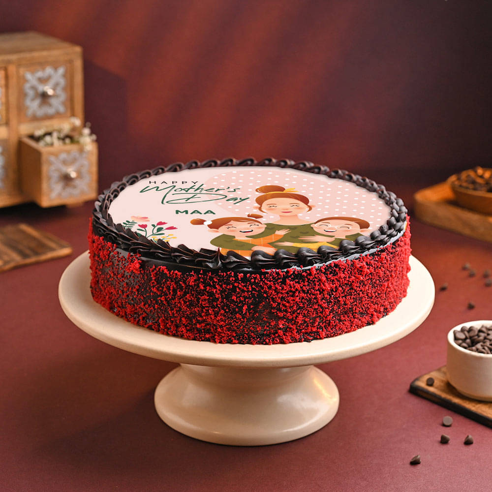 Top View of Truffle Mothers Day Photo Cake