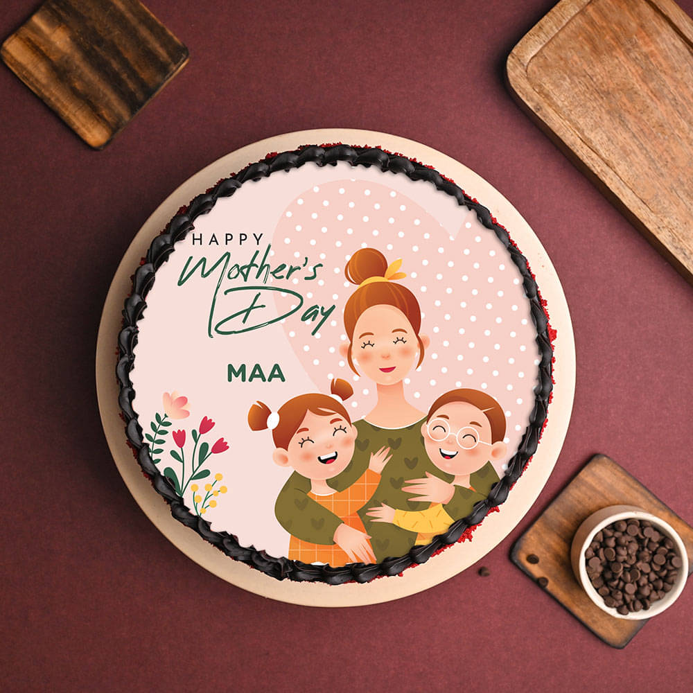 Zoom View of Chocolate Truffle Mothers Day Photo Cake