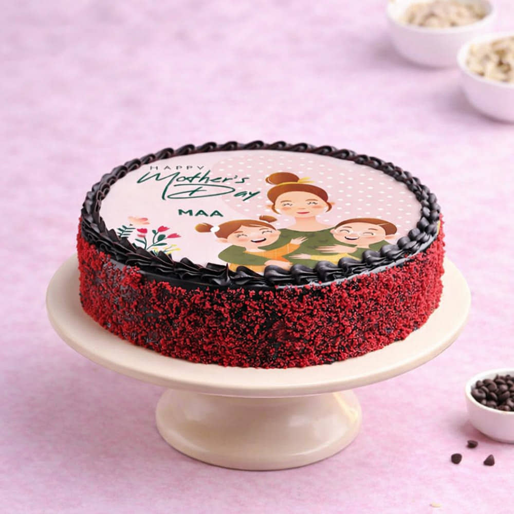 Zoom View of Chocolate Truffle Mothers Day Photo Cake