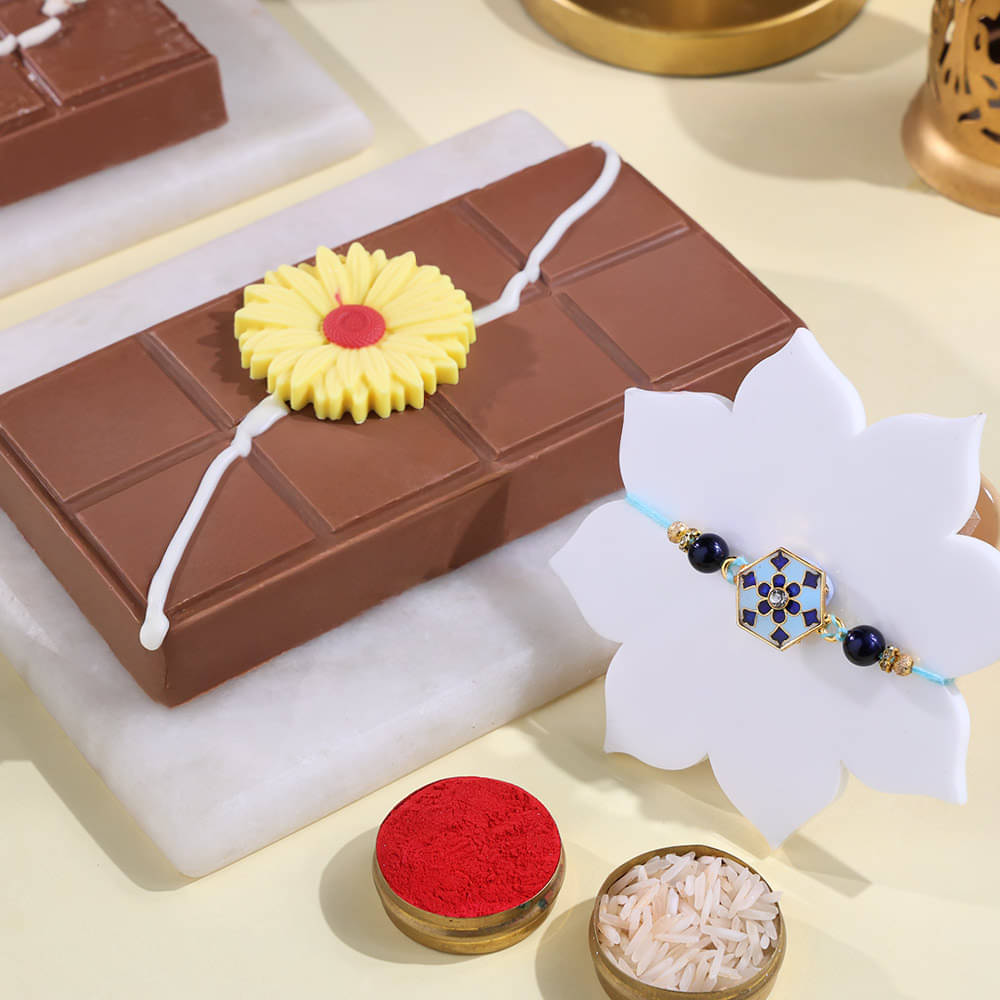 Chocolate Wafer Bar N Rakhi Combo