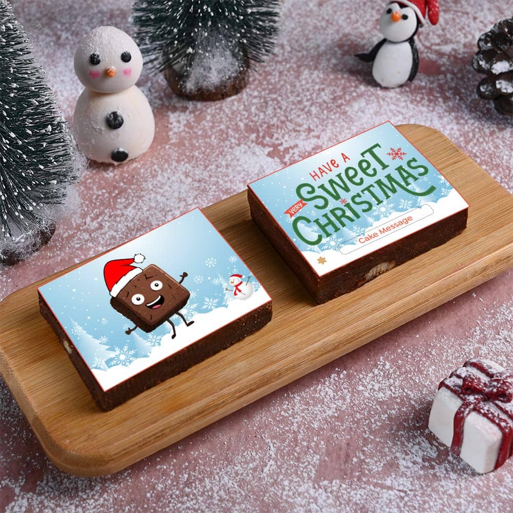 Chocolate Walnut Brownie Duo For Christmas