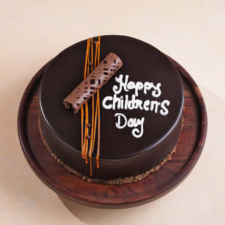 Top View of Children's Day Choco Truffle Cake Top View of Children's Day Choco Truffle Cake