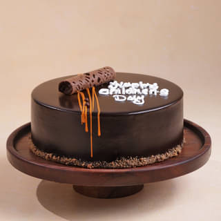 Front Angled View of Children's Day Choco Truffle Cake Front Angled View of Children's Day Choco Truffle Cake