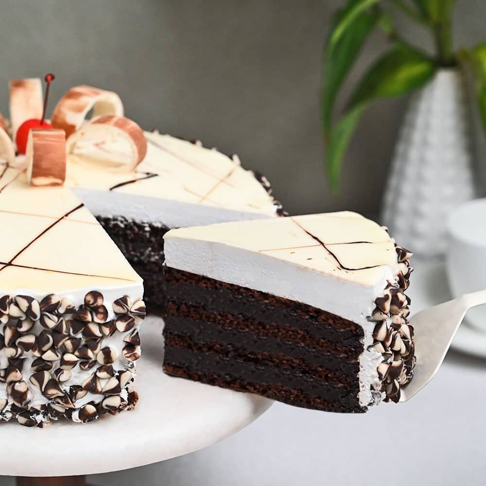 Sliced View of Chocolate Marble Cake