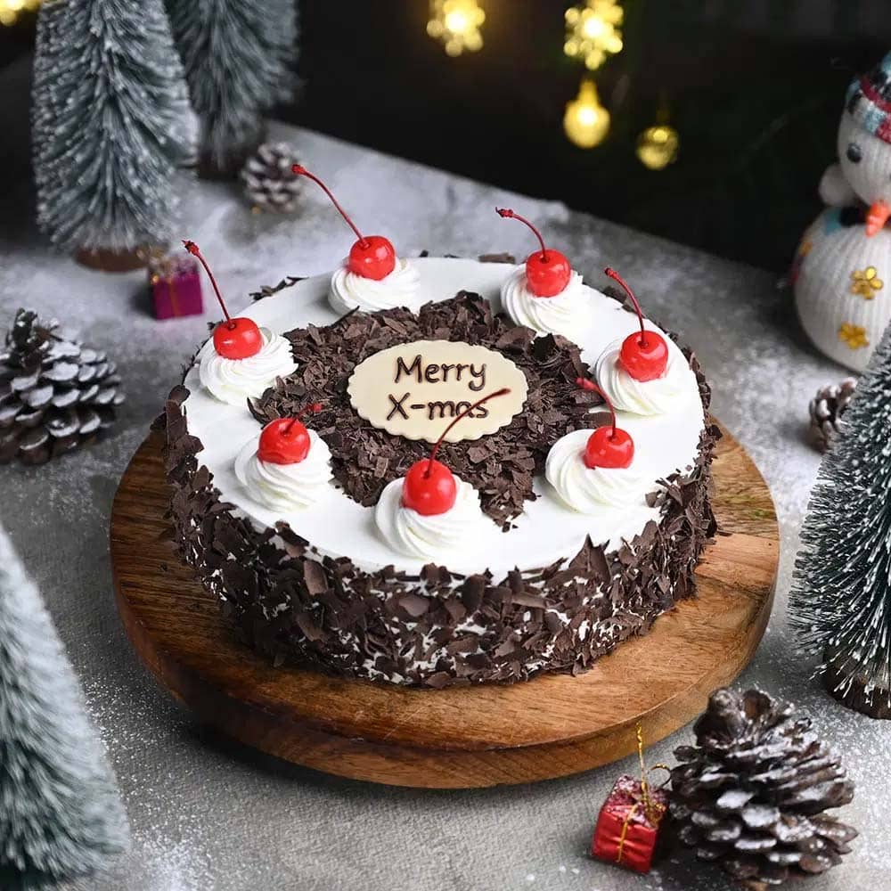 Cherry Black Forest Christmas Cake Xmas Blackforest Delight Cake 2025