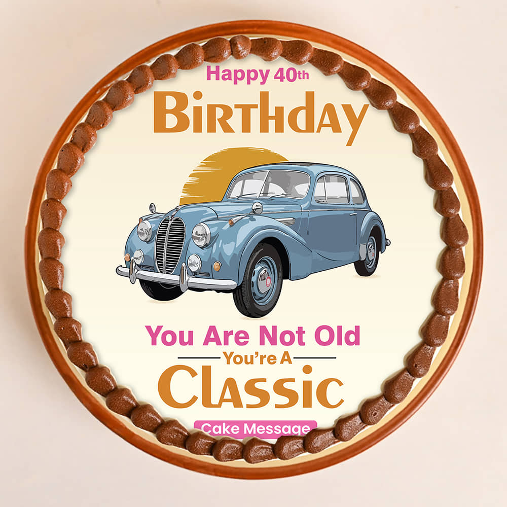 Classic At Forty Birthday Cake