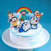 Top View of Clouds N Rainbows Doraemon Cake
