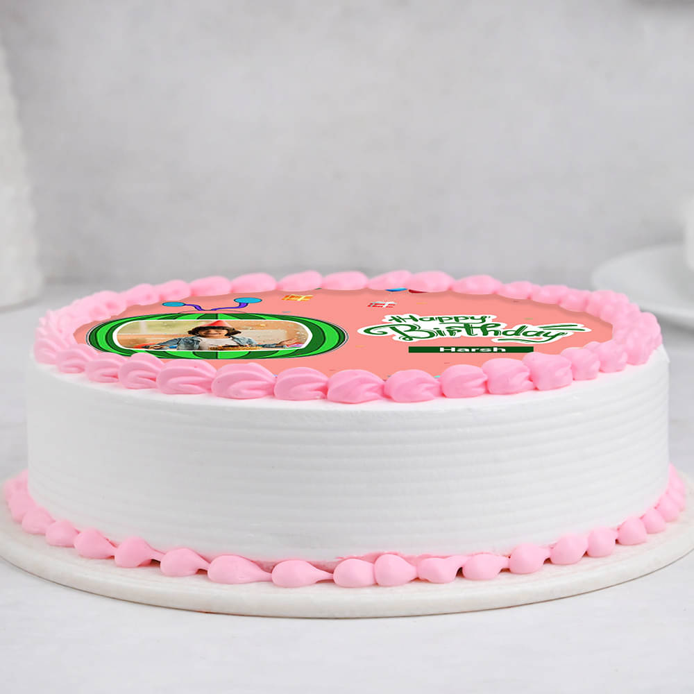Side View of Cocomelon Birthday Cake