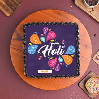 Happy Holi Colourful Poster Cake