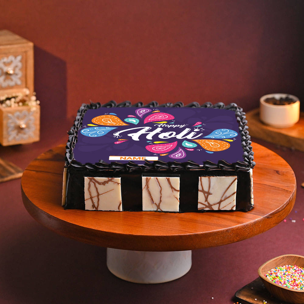 Happy Holi Colourful Poster Cake