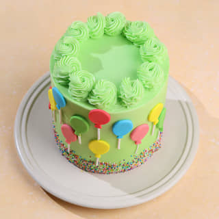 Top View of Colour Pop Balloon Cake