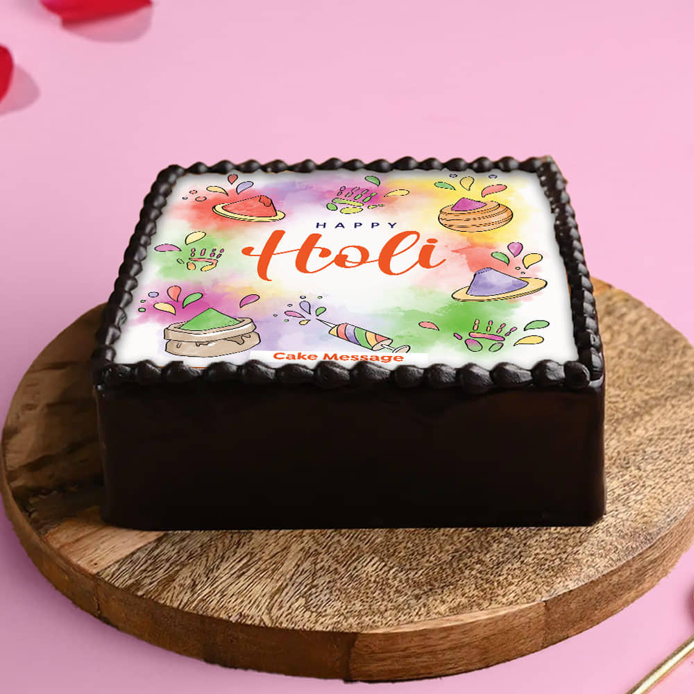 Colourful Gulal Holi Cake