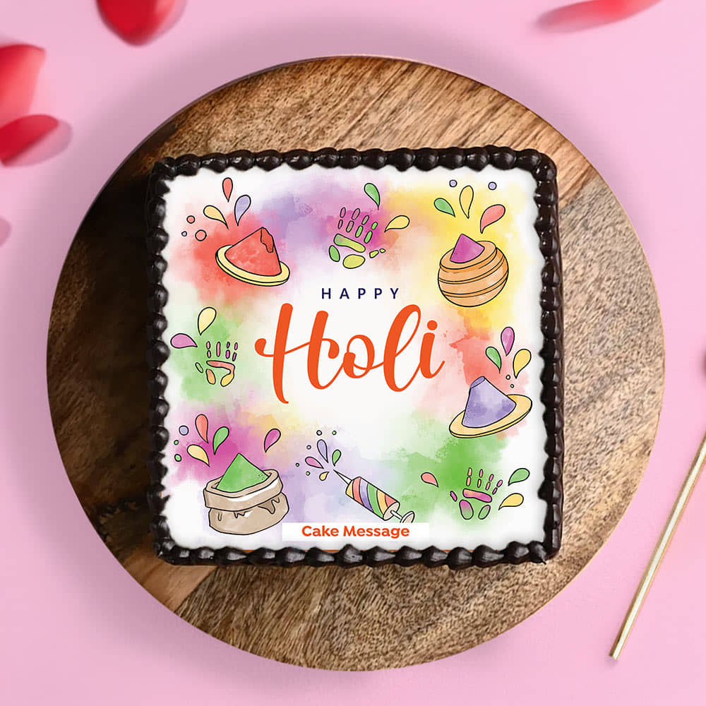 Colourful Gulal Holi Cake