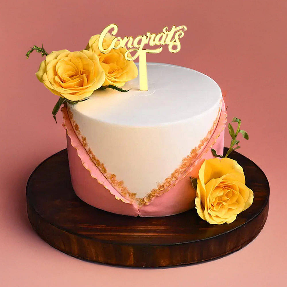 Congrats Floral Cake