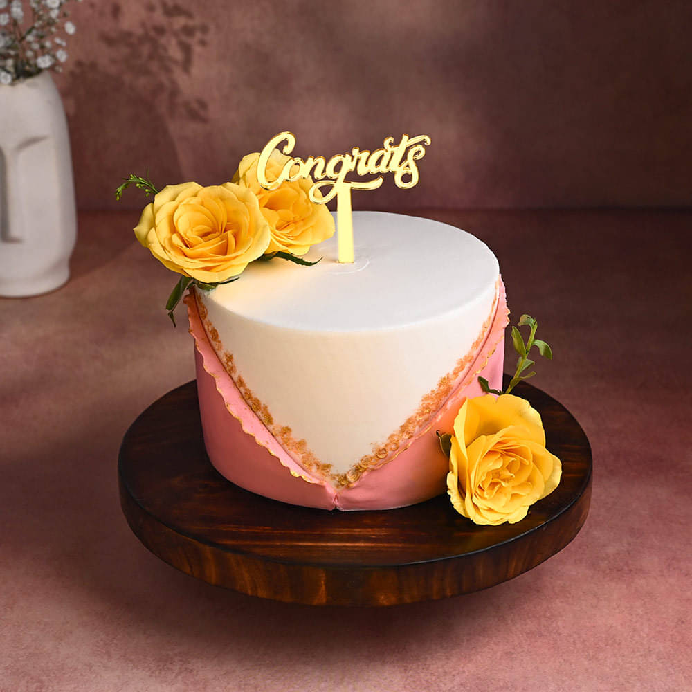 Congrats Floral Cake