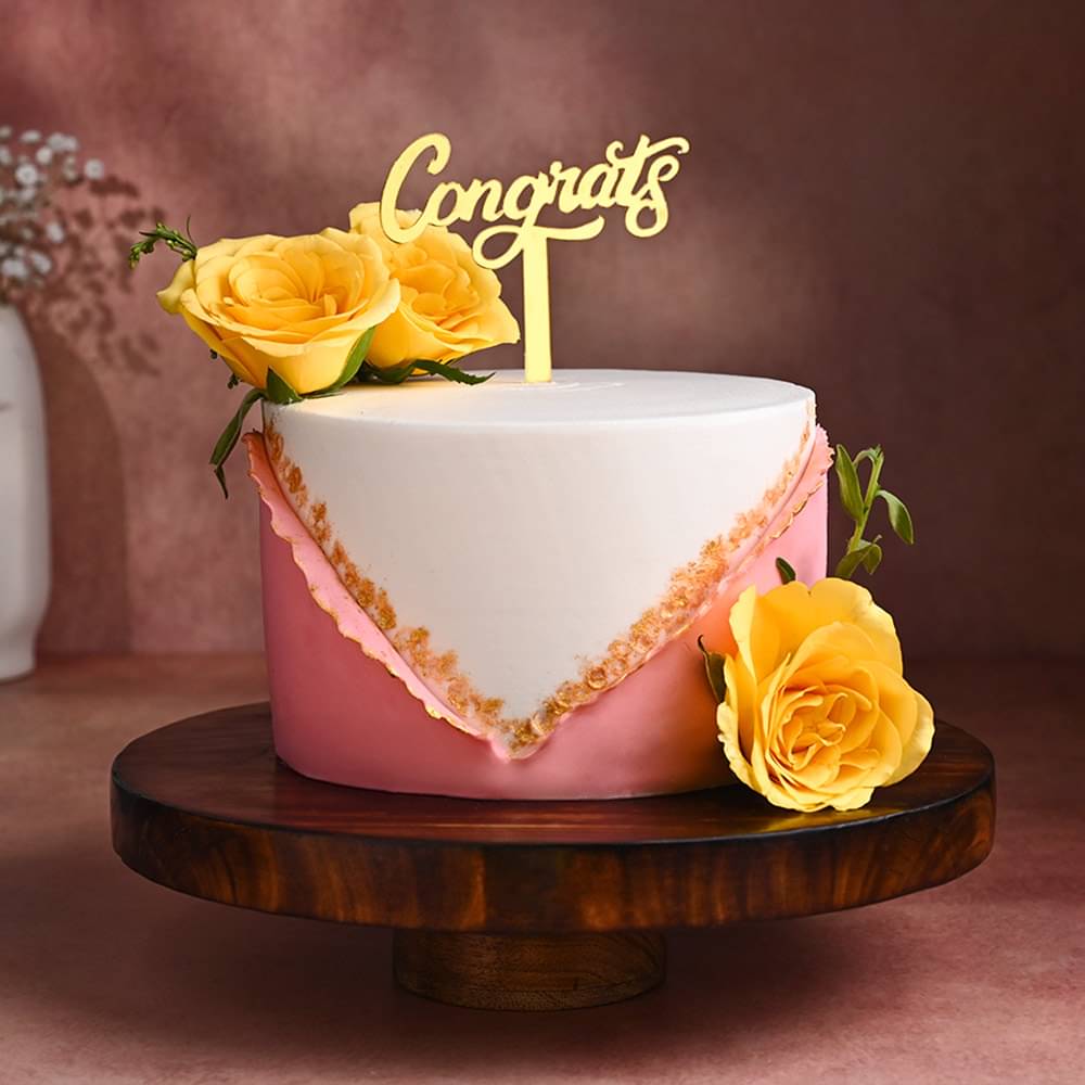 Congrats Floral Cake