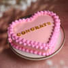 Congrats Heart Shaped Cake